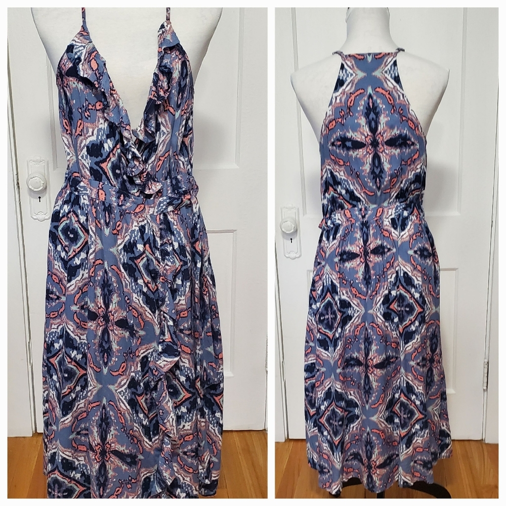 NWT ROXY Abstract wrap dress